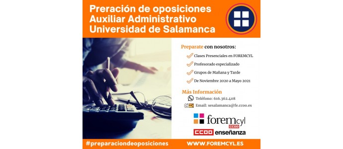 FINALIZADO - Preparación de Oposiciones para Auxiliar Administrativo en la Universidad de Salamanca